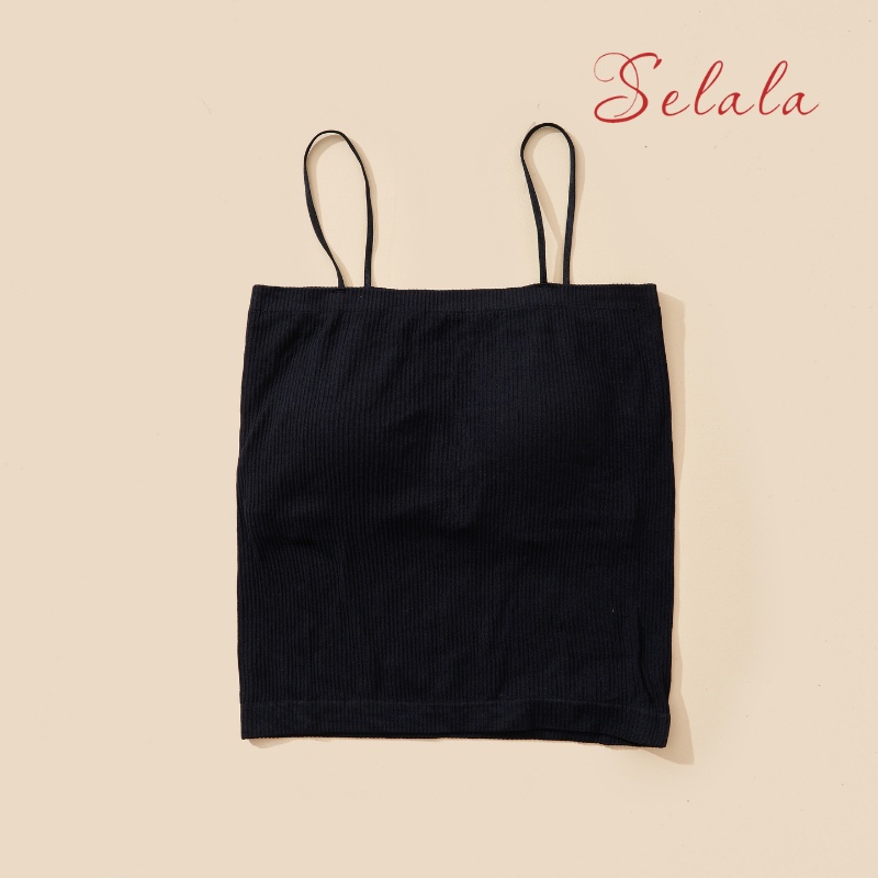 Áo Hai Dây Selala Gân Tăm Mềm Mịn Co Giãn Sang Chảnh Sexy 2D13