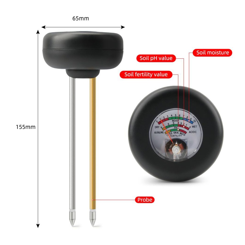 Bộ Dụng Cụ Kiểm Tra Độ Ẩm Đất 3 Trong 1 Tiện Dụng