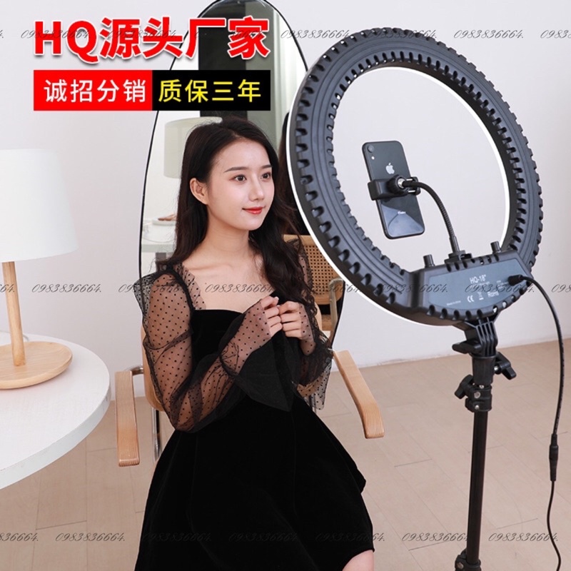 Đèn Livetream 45cm hãng HQ18 hỗ trợ ánh sáng làm phun xăm, sapa, quay tik tok,(BH12T)