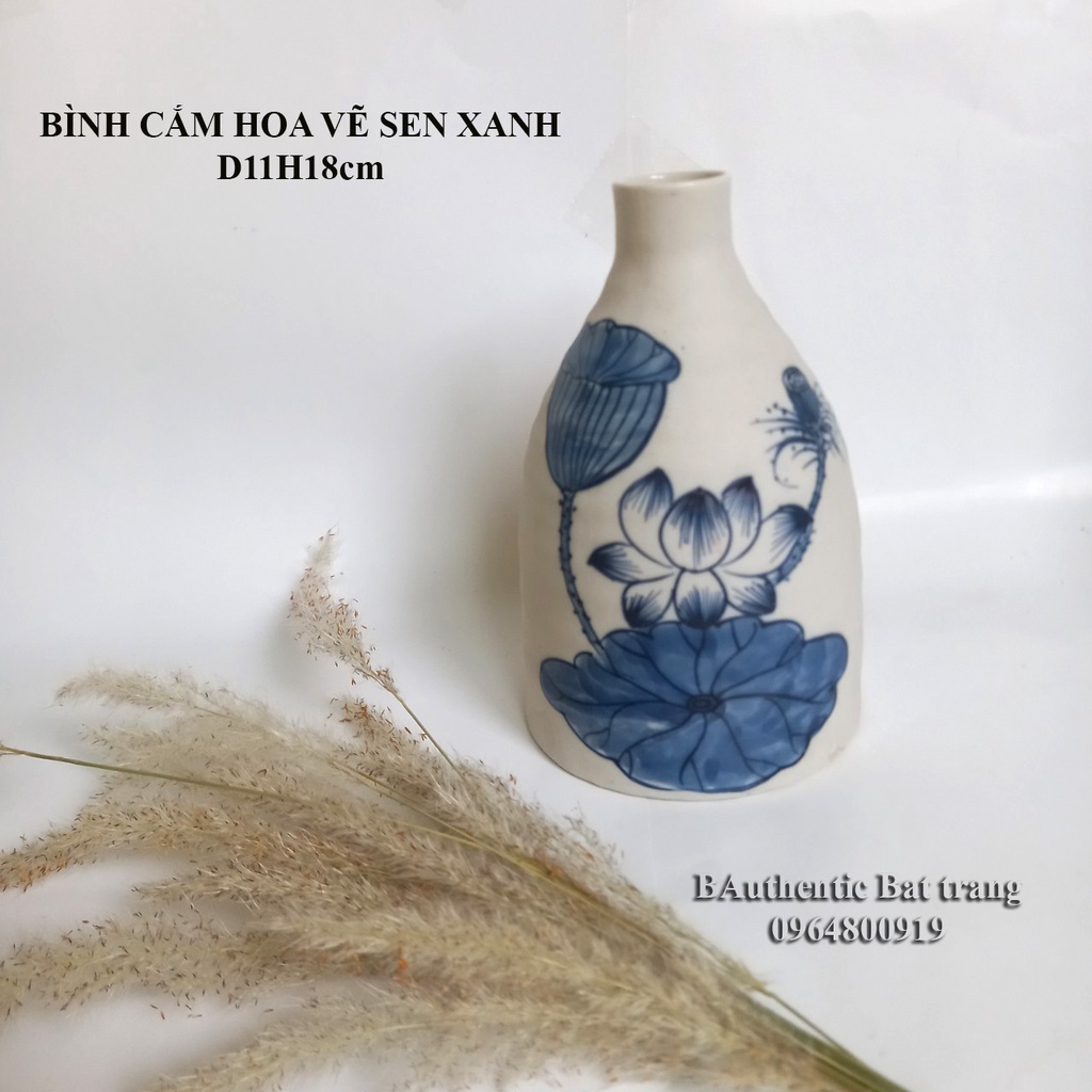 &quot;SIÊU XINH&quot; BÌNH CẮM HOA VẼ TAY THỦ CÔNG H14, H18cm, nhỏ xinh - trang trí nhà cửa tuyệt vời - Gốm sứ Authentic Bat trang