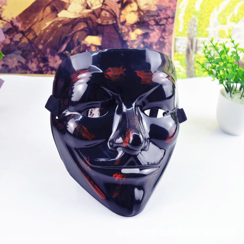 Mặt nạ hacker ĐEN ĐỎ phối màu cực đẹp độc đáo hóa trang halloween trung thu lễ hội