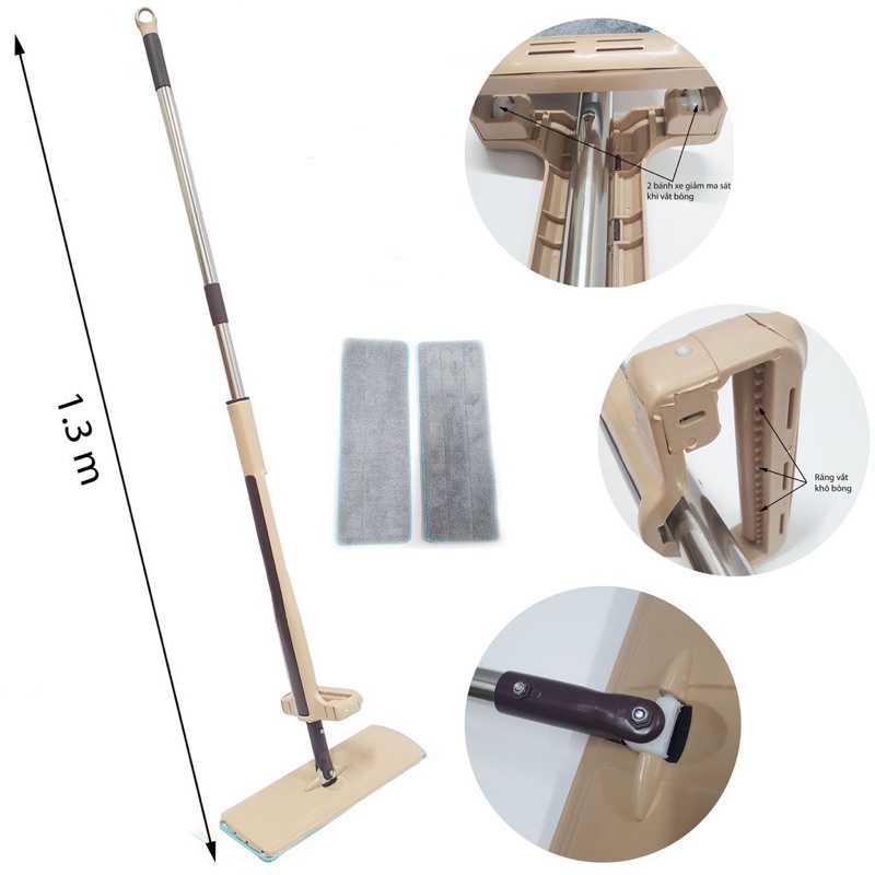 Cây Lau Nhà Tự Vắt Thông Minh Xoay 360 độ Tiện Dụng - Tặng Bông Lau