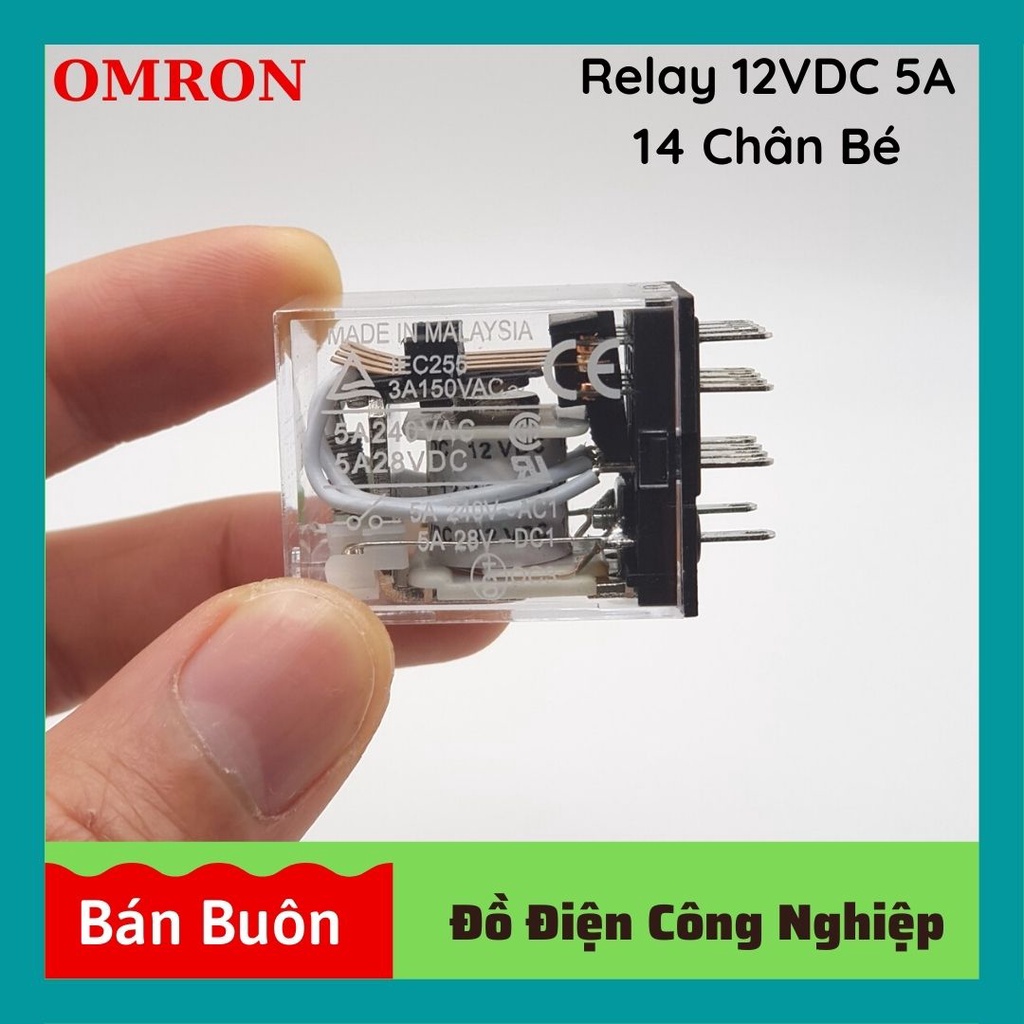 Relay omron 12v 14 chân, rơ le trung gian 12v