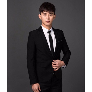 Bộ Vest Nam Body - Màu Đen (áo vest + quần + cà vạt nơ)