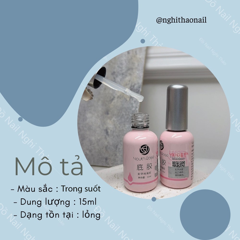 Base top hoa hồng , sơn liên kết móng LADURA 15ml