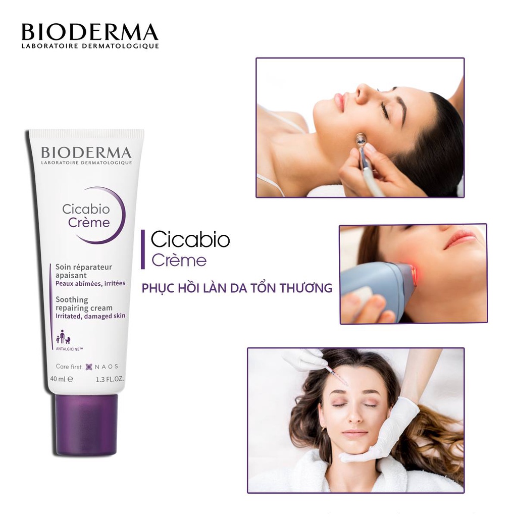 Kem Dưỡng Phục Hồi Da Tổn Thương Bioderma Cicabio Crème 40ml