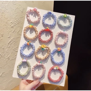 Dây cột tóc scrunchies gắn gấu lotso