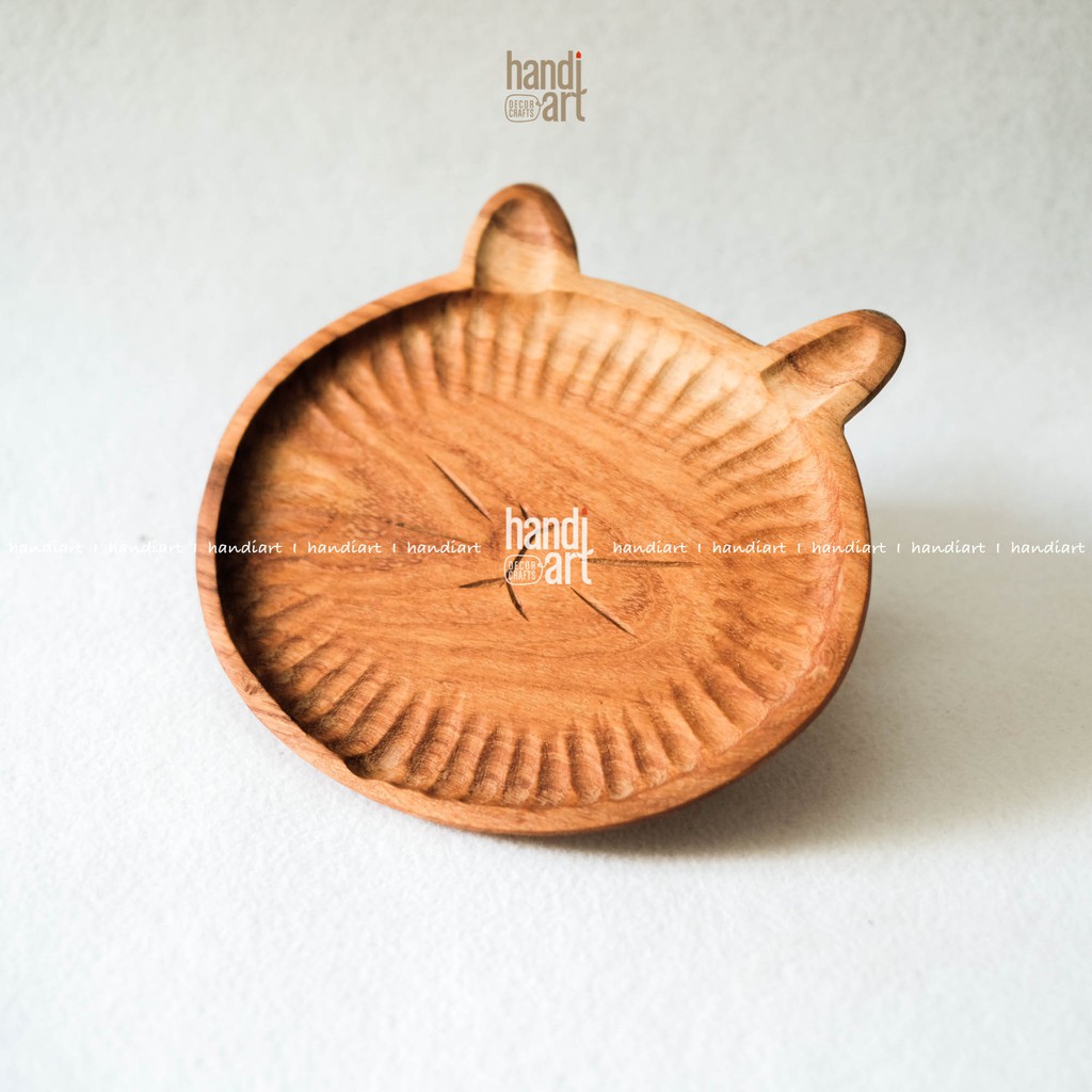 Khay gỗ hình mặt con mèo