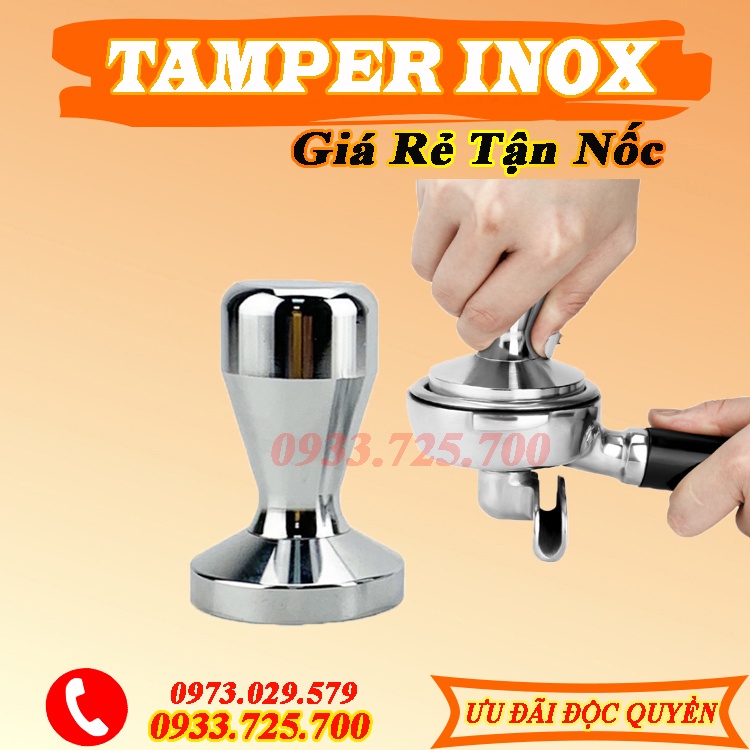 Tamper, Tamper Inox Nén Cà Phê, Tay Nén Cà Phê Inox Cao Cấp 58mm - 53mm - 51mm.