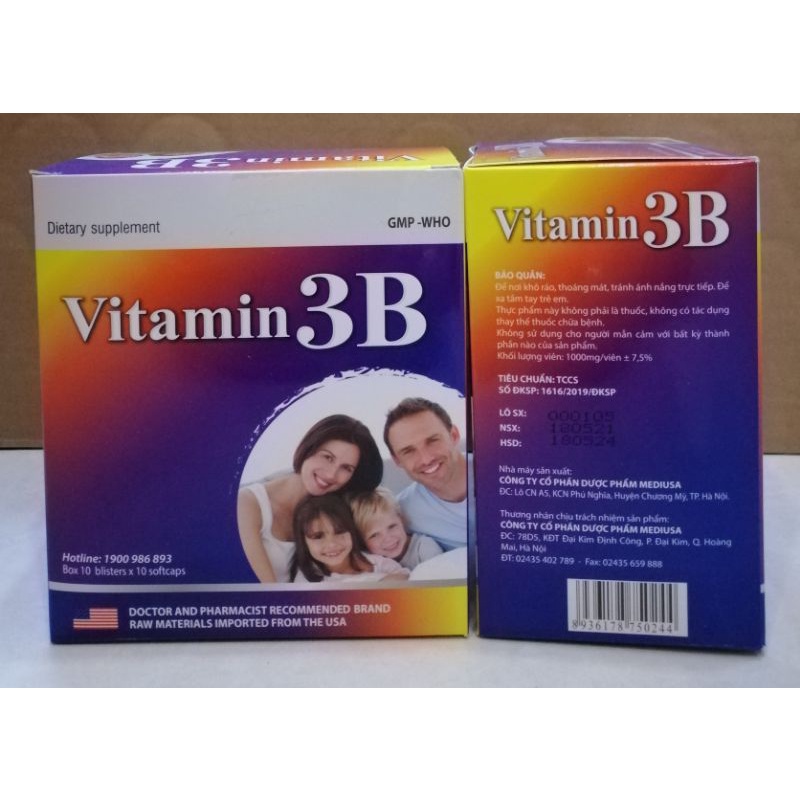 Vitamin 3B bổ sung vitamin, giúp bồi bổ thể lực, tăng cường sức khỏe.