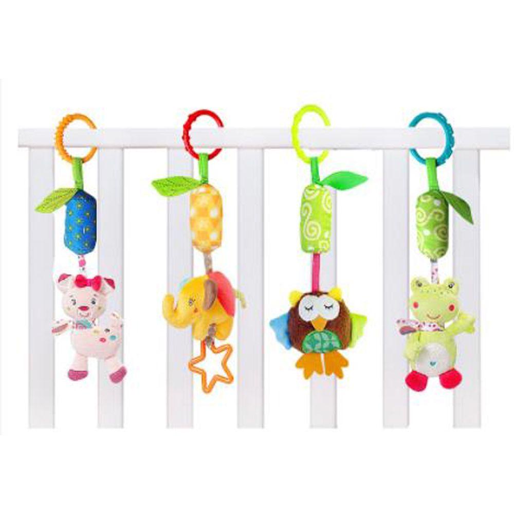 Đồ Chơi Lục Lạc Nhồi Bông Mềm Mại Hình Chú Voi / Cú / Ếch Đáng Yêu Cho Bé