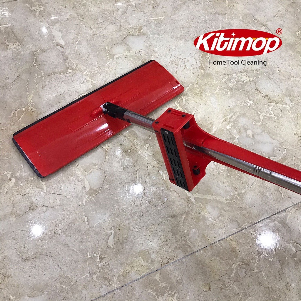 Cây lau nhà tự vắt thông minh chổi lau nhà 360 độ, 3 miếng lau Kitimop-RED