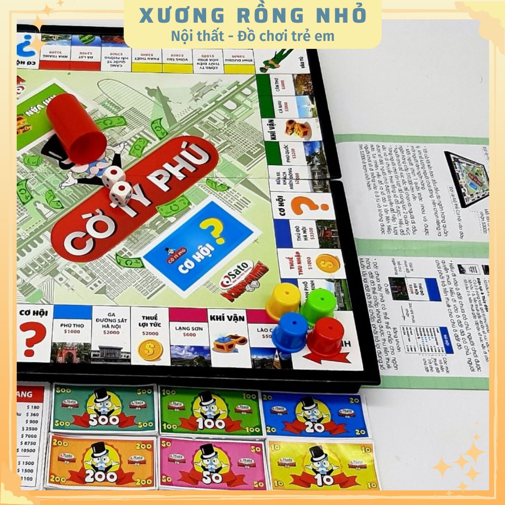 Đồ Chơi Board Game, Cờ Tỷ Phú Sato Dạy Con Làm Giàu, Phiên Bản Bàn 31x31 Cm Cho Bé
