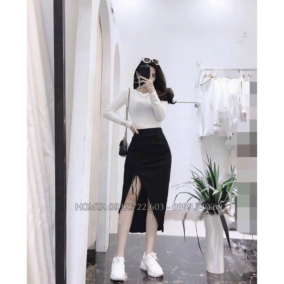 Sale Chân váy midi tạo dáng ôm mông quả đào, xẻ đùi rút dây sexy 12C38B1 Sale | BigBuy360 - bigbuy360.vn