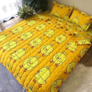 Bộ Chăn Ga Gối Hè Thu 5 Món - Vịt Vàng
