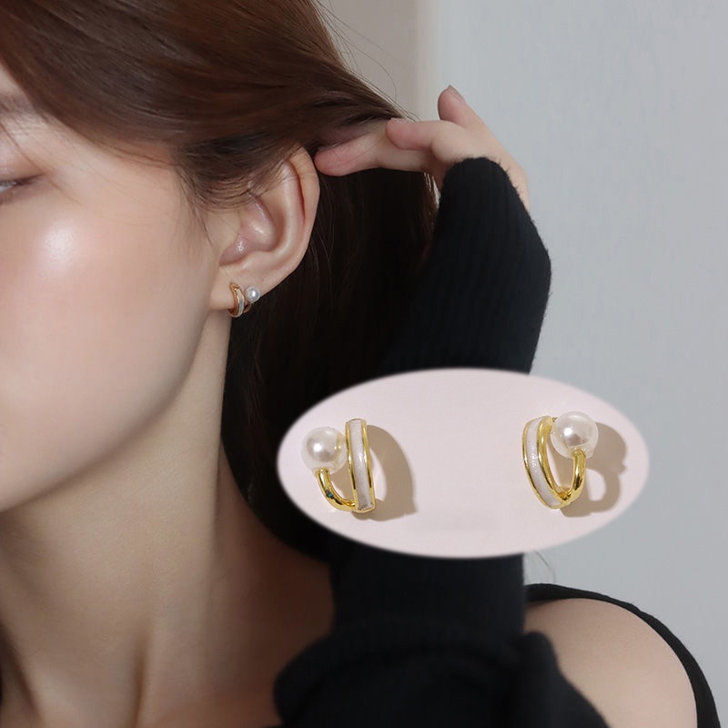 Bông Tai Bạc 925 Đính Ngọc Trai Đơn Giản Và Nhỏ Gọn Thời Trang Cho Nữ