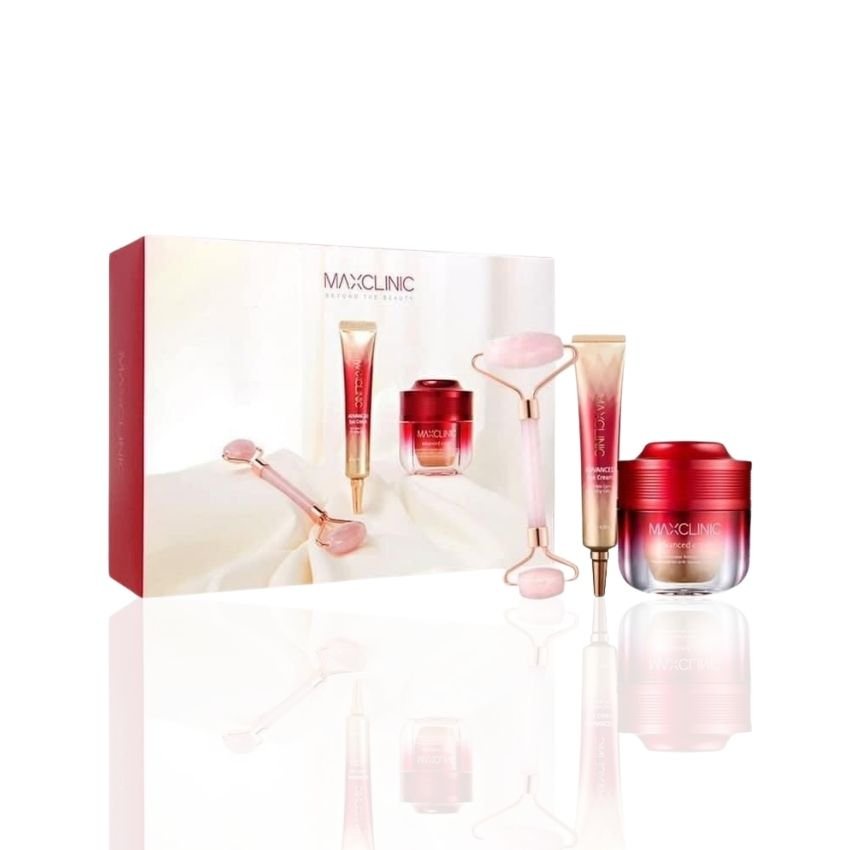 Bộ Kem Dưỡng Da Mặt Căng Bóng, Nâng Cơ Chống Lão Hóa, Serum Chống Thâm Vùng Mắt MaxClinic [NHẬP KHẨU HÀN QUỐC]