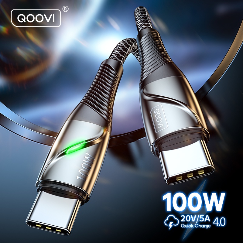 Cáp sạc nhanh QOOVI 100W USB C Sang USB Type C 4.0 QC 3.0 thích hợp cho Samsung Macbook USB-C