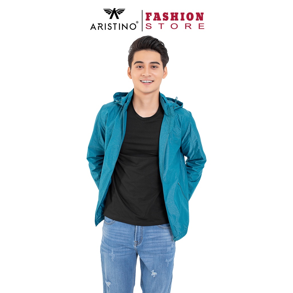 Áo khoác gió 2 lớp ARISTINO có mũ phom Regular Fit có độ suông vừa, thoải mái AJK003W9