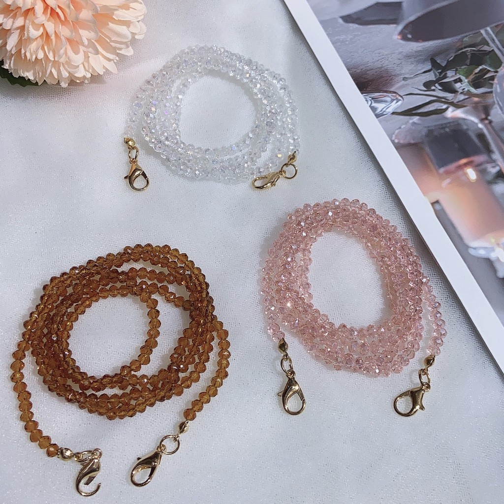 Dây đeo mắt kính xỏ hạt thủy tinh đơn giản chống trượt chống mất thời trang unisex 2021