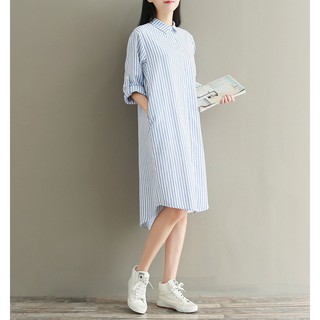 (HÀNG ORDER) Váy sơ mi kẻ sọc M0124