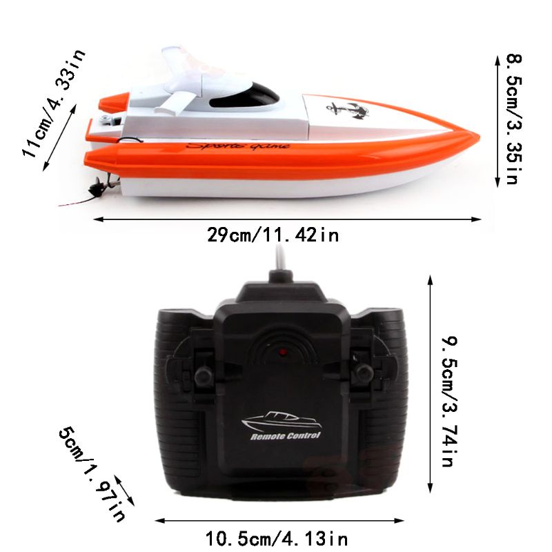 Thuyền Mini Điều Khiển Từ Xa Tốc Độ Cao Với 2 Động Cơ Radio Chống Thấm Nước
