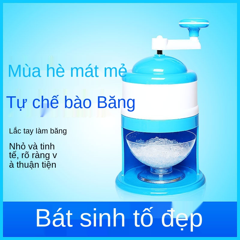 > Máy làm đá bào quay tay Máy làm đá xay sinh tố Máy làm đá gia đình Thủ công nhỏ Máy làm đá Xẻ đá Bọt biển Máy làm đá T