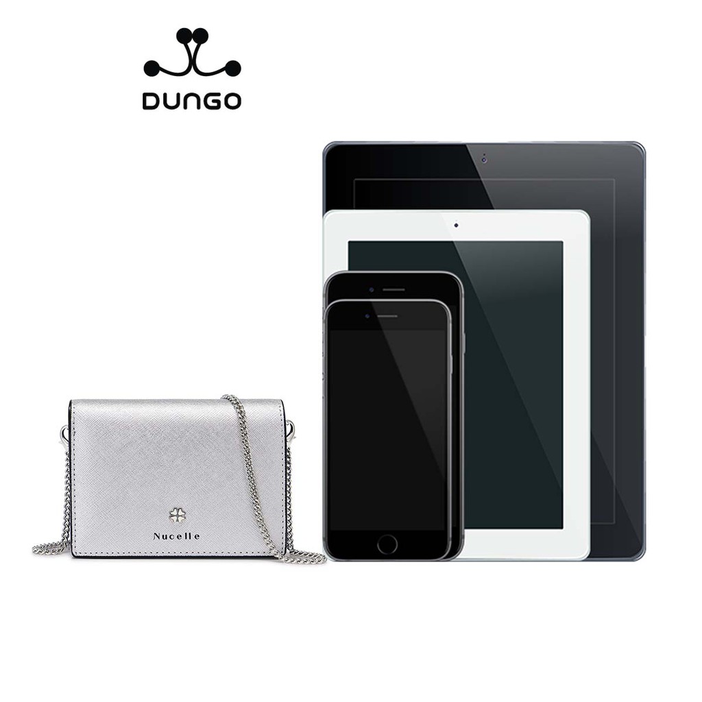 Ví Tiền Ngắn NUCELLE Có Dây Đeo Màu Cam/ Xám NU070692