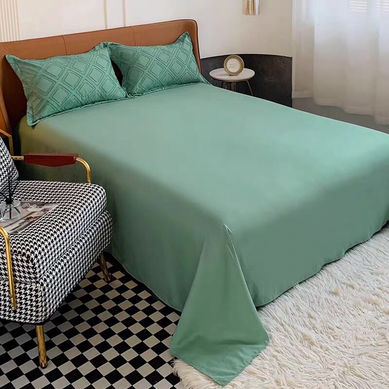 Bộ Chăn Ga Gối Đũi Hàn Vintage Hàng Nhập Khẩu Cao Cấp 4 Món