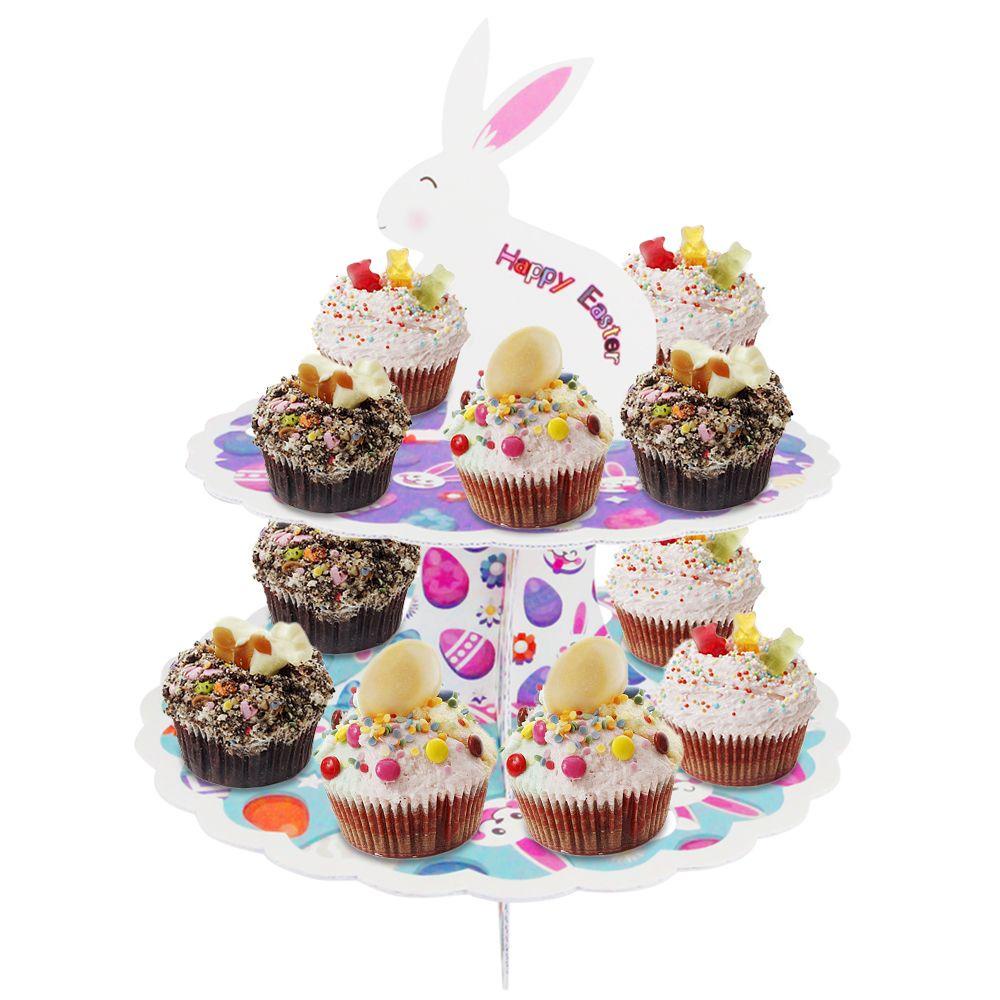 CONOPERY Giá Đỡ Trưng Bày Bánh Cupcake 2 Tầng Trang Trí Tiệc Phục Sinh