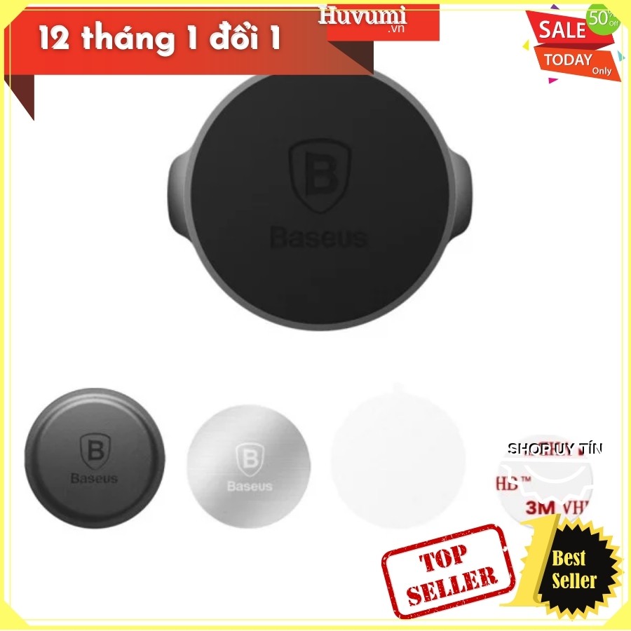 Bộ đế giữ điện thoại bằng nam châm Baseus Small Ears (Loại dán, Xoay 360do, 4" 6", hợp kim nhôm,chống trầy xước ) _LV242