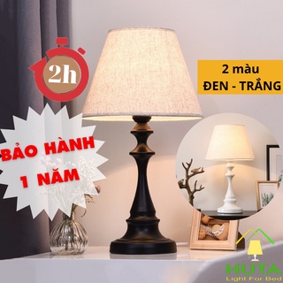 Đèn Ngủ Để Bàn Cao Cấp Điều Chỉnh Độ Sáng, Ánh Sáng Vàng Ấm, Chao Vải, Bóng Led, Dùng Decor Phòng Ngủ, Mã T2