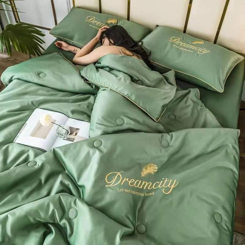 Set Chăn Ga Gối Lụa Dream City “ chăn trần hè”