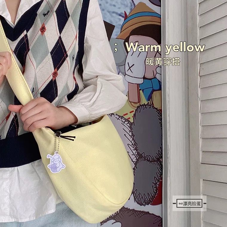 Túi Đeo Chéo Phong Cách Harajuku Nhật Bản Màu Sắc Đơn Giản