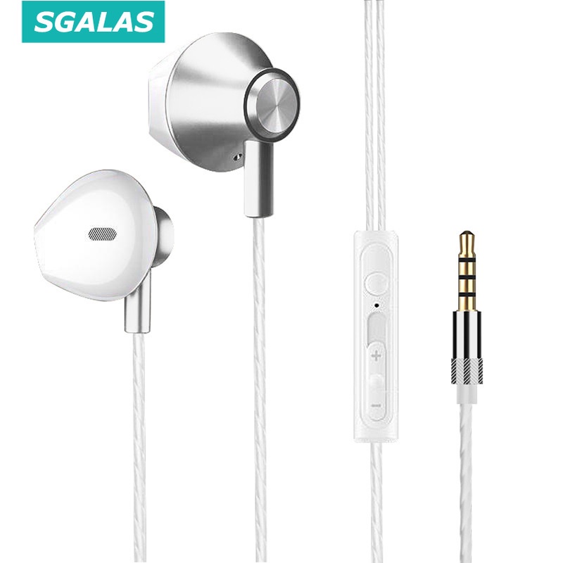 Tai nghe SGALAS nhét tai dây 3.5mm tích hợp micro và điều khiển âm lượng cho cá thiết bị IP/android 3.5mm