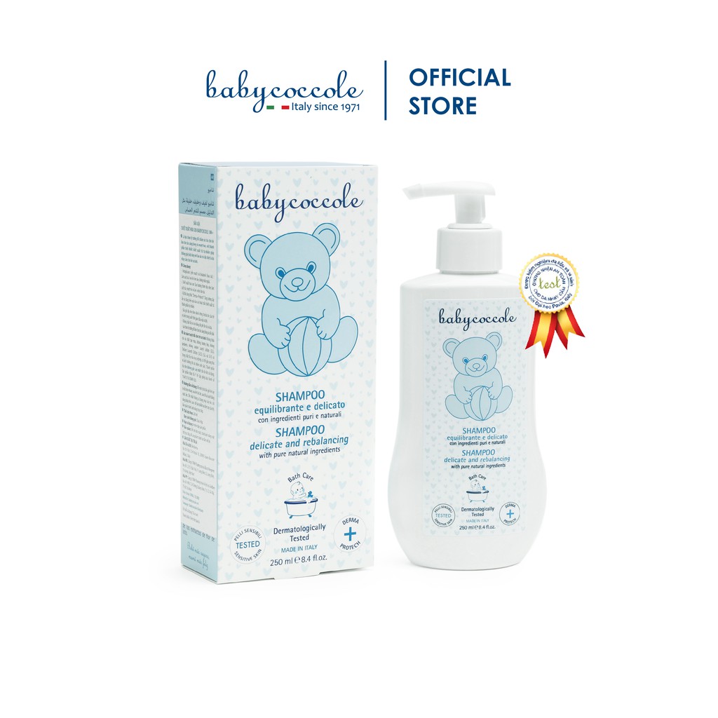 Dầu gội cho bé Babycoccole 0M+ an toàn cho trẻ sơ sinh &amp; em bé chiết xuất hoa sen 250ml