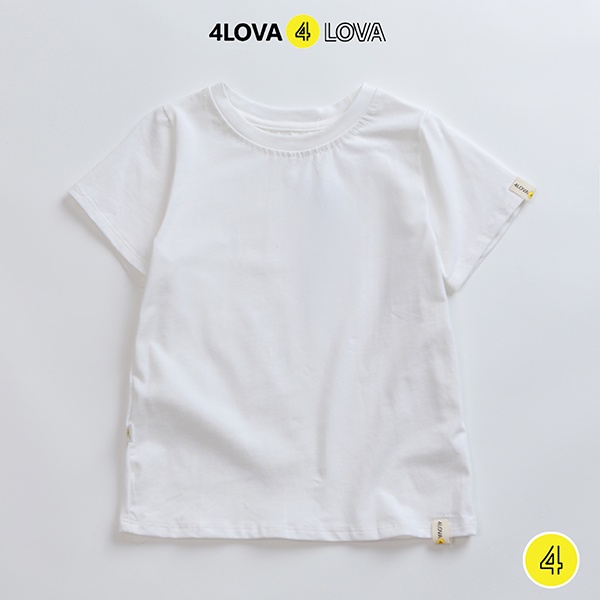 Áo thun cộc tay logo bé trai 4lova chất cotton co giãn cao cấp phong cách Hàn Quốc