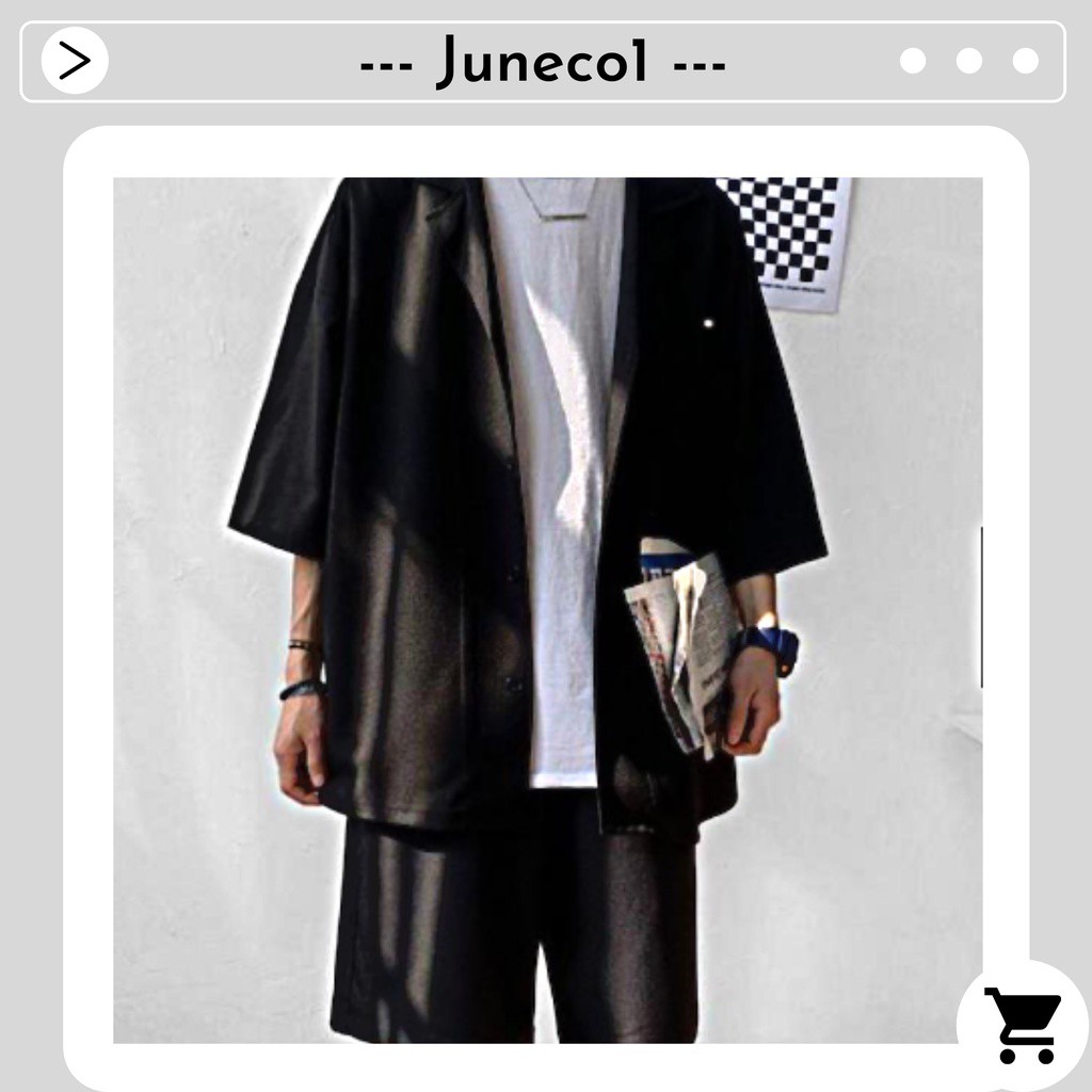 Áo Blazer và Quần Short Unisex- Set Blazer Nam phong cách Hàn Quốc phù hợp với nam và nữ SB005 - Hàng mới về