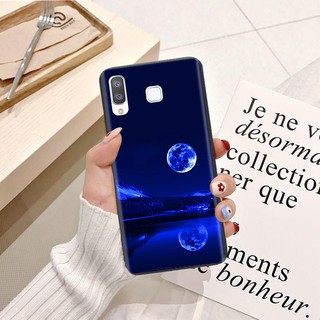 Ốp lưng Samsung A8 Star Silicon dẻo hình Trăng Xanh - Mycase