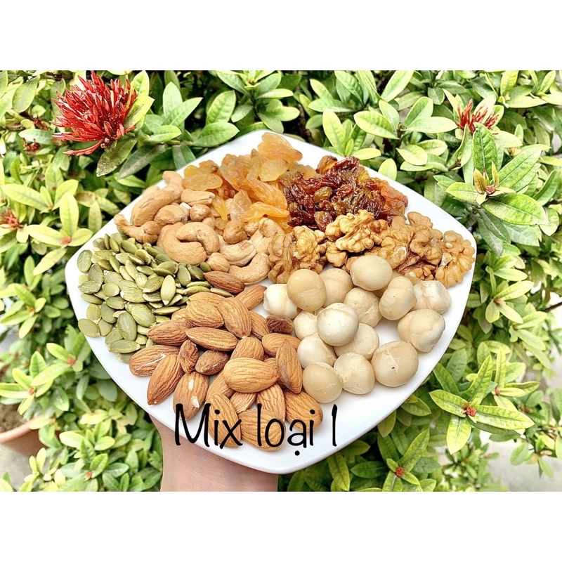 1Kg Mix 5 Loại Hạt Dinh Dưỡng Siêu Bổ Dưỡng (Điều, Óc Chó, Hạnh Nhân, Bí, Macca)