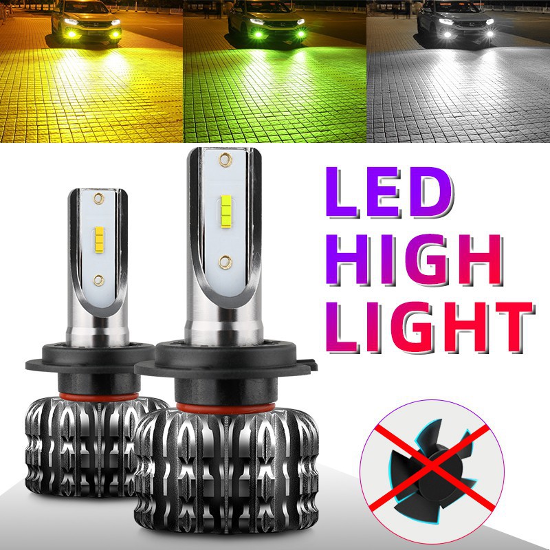 UNI-SHINE Bộ 2 Đèn pha LED H4 H7 H1 H3 H27 9005 9006 HB3 HB4 H11 LED 12V cho xe hơi