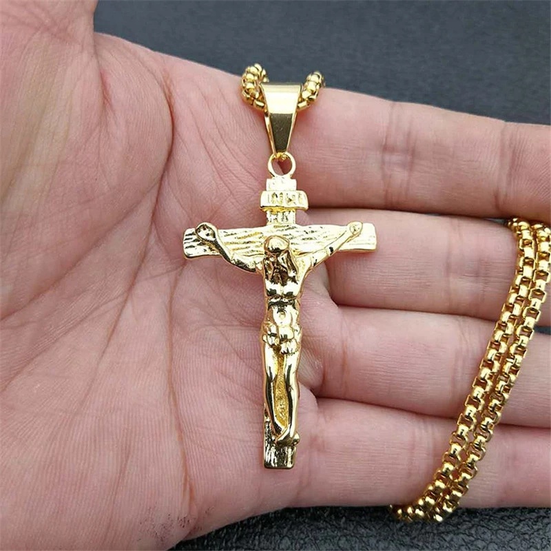 Vòng cổ Bằng Thép Không Gỉ Mặt Thánh Giá Thời Trang Unisex