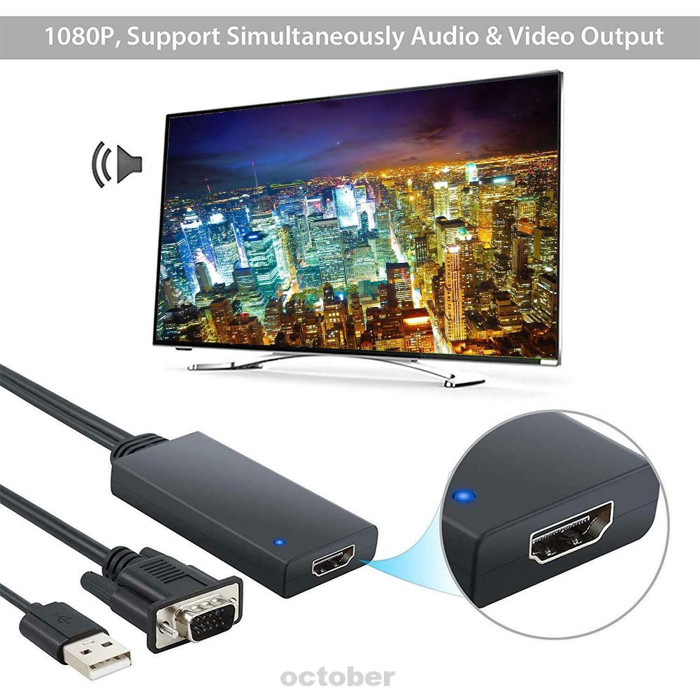 VGA TO HDMI Connector Durable Easy Use Professional USB Power Converter | BigBuy360 - bigbuy360.vn