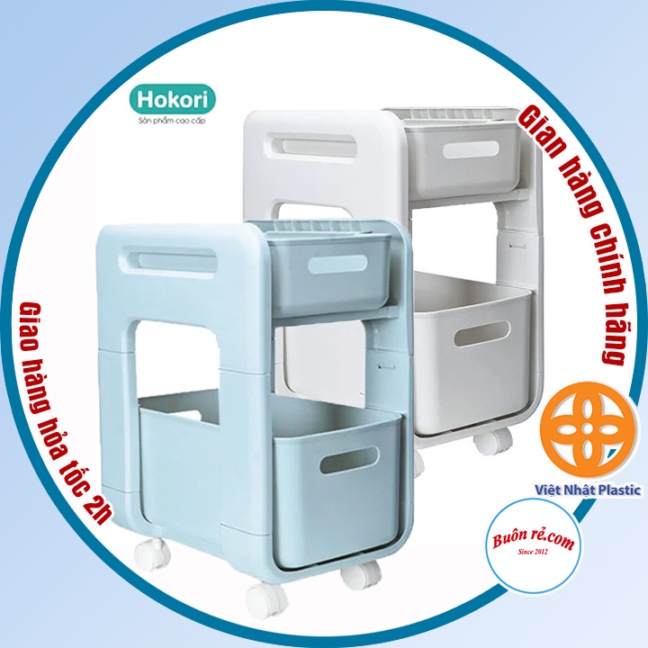 Kệ trượt đa năng Hokori Việt Nhật 5588 có bánh xe dễ dàng di chuyển, Kệ đựng đồ phòng tắm nhà bếp, đựng đồ ăn vặt 01654