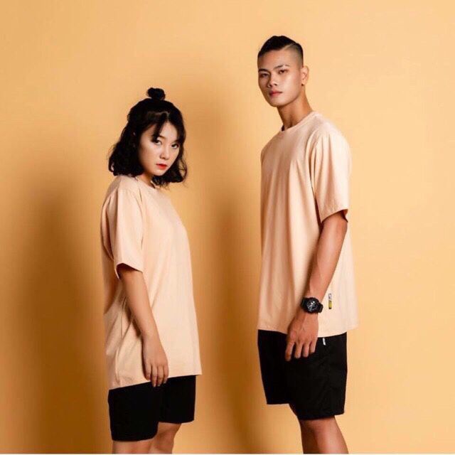 Áo Thun Tay Lỡ Thoitrang24h Tay Lửng Màu Be Nam Nữ Free Size