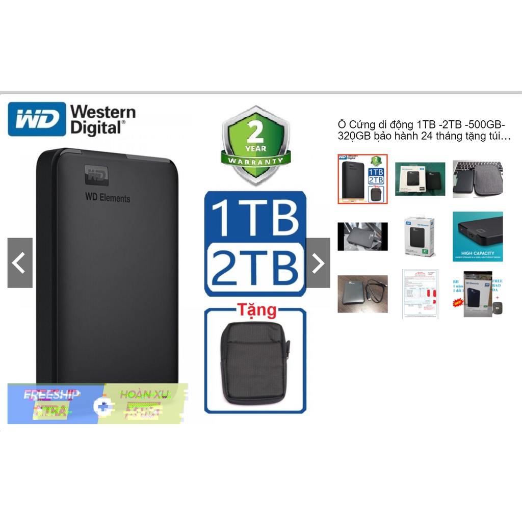 Ổ cứng di động 1TB-2TB-500GB-320GB, bảo hành 2 năm, 1 đổi 1 trong 7 ngày