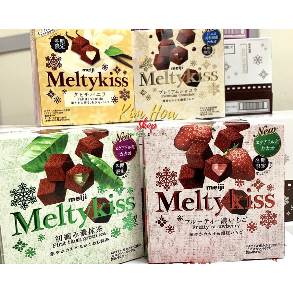 Sô-Cô-La Tươi MEIJI meltykiss 3 hương vị - MEIJI trà xanh - MEIJI dâu tây - MEIJI premiun chocolate - MADE IN JAPAN