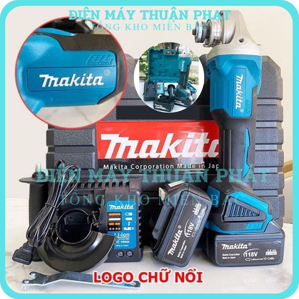 Máy mài cầm tay cắt sắt gạch gỗ góc giá rẻ Pin MAKITA 118V total Không Chổi Than Dây Đồng 100%