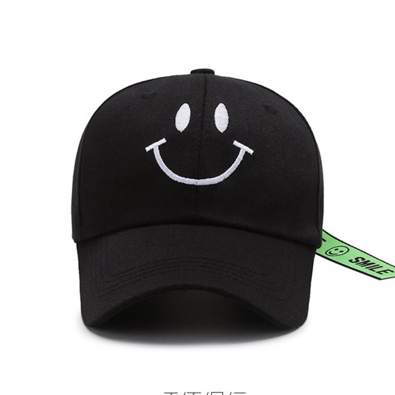 Mũ Lưỡi Trai Nam Nữ THÊU HÌNH MẶT CƯỜI Phong Cách Hip Hop Hàn Quốc - Nón kết Ulzzang Form Unisex Thời Trang