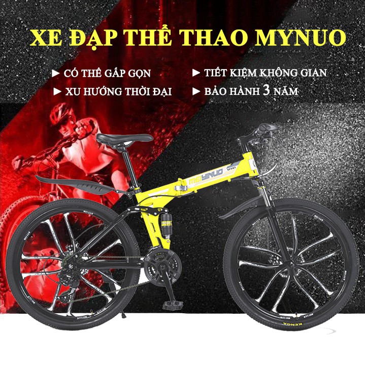 Xe đạp thể thao gấp gọn địa hình, tiết kiệm diện tích phù hợp với lứa tuổi từ 15 tuổi trở lên phù hợp cho cả nam và nữ